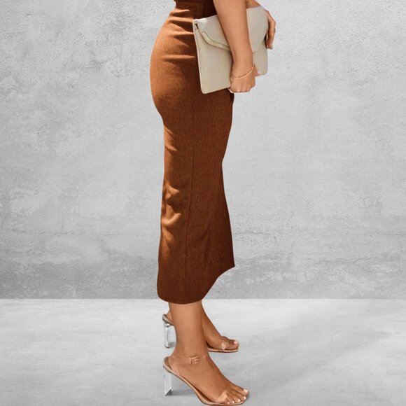 Slit Tube Midi Dress - Picture 12 of 12